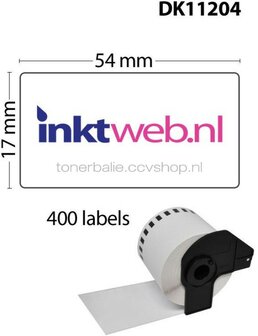 FLWR Brother DK-11204 17 mm x 54 mm  wit