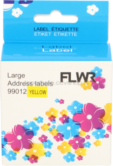 FLWR Dymo 99012 adreslabel 36 mm x 89 mm  geel