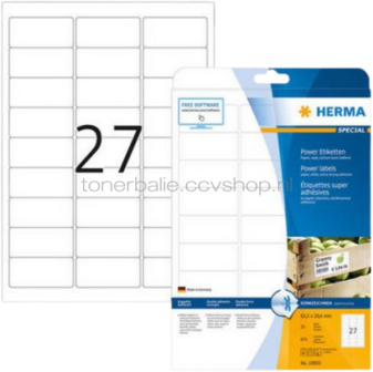 Herma 10903 Permanente Papieretiket 63,5 x 29,6mm wit