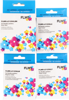 FLWR Brother LC-129XL Multipack zwart en kleur