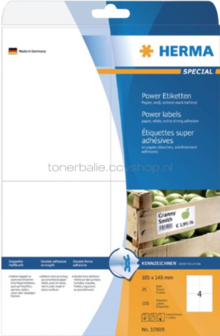 Herma Power 10909 permanente papieretiket 105 x 148mm wit