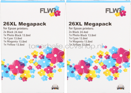 FLWR Epson T2621/2631/2/3/4 12-pack - Optie 58