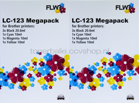 FLWR Brother LC-123 12-pack - Optie 2