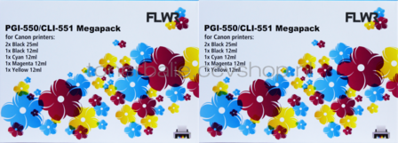 Huismerk Canon PGI-550 / CLI-551 GY 12-Pack zwart en kleur