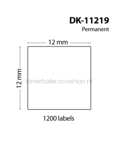 FLWR Brother DK-11219 12 mm x 12 mm  wit