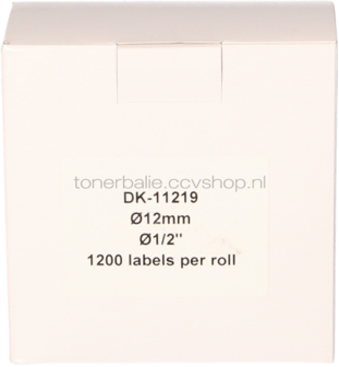 FLWR Brother DK-11219 12 mm x 12 mm  wit