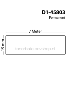 FLWR Dymo 45803 zwart op wit breedte 19 mm