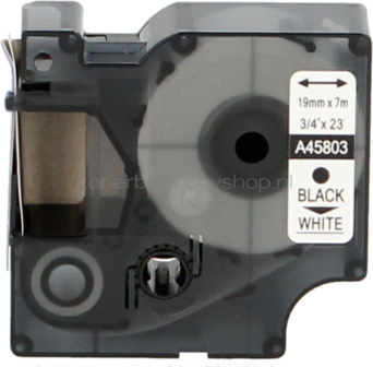 FLWR Dymo 45803 zwart op wit breedte 19 mm