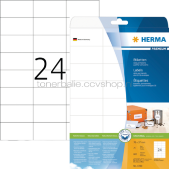 Herma 4390 Permanente Papieretiket 70 x 37mm wit