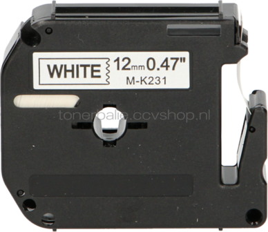 FLWR Brother MK-231BZ zwart op wit breedte 12 mm