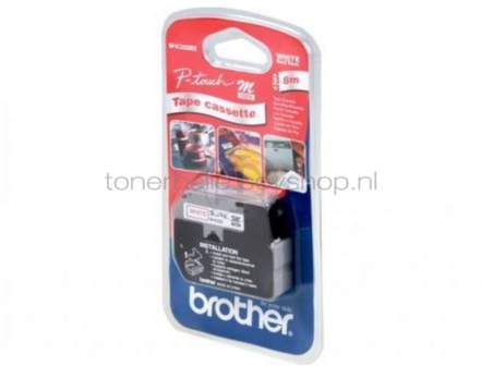 Brother TMK222BZ wit op rood breedte 9 mm