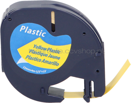 FLWR Dymo 91202 zwart op geel breedte 12 mm