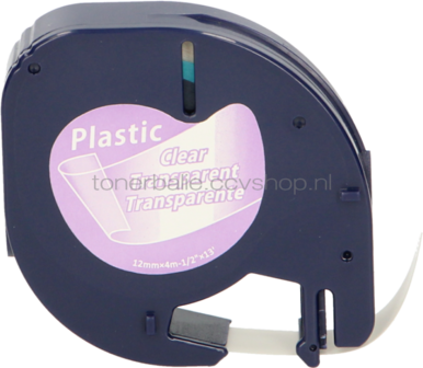 FLWR Dymo 12267 zwart op transparant breedte 12 mm