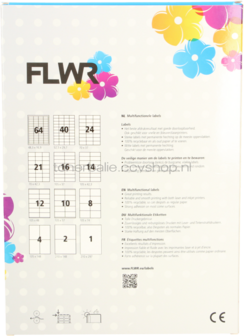 Huismerk FLWR 21 stickers per A4