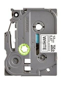 Brother TZE-S231 sterk klevend zwart op wit breedte 12 mm