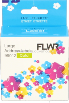 FLWR Dymo 99012 adreslabel 36 mm x 89 mm  goud