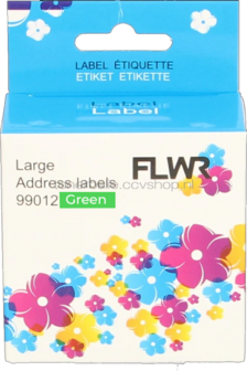 FLWR Dymo 99012 adreslabel 36 mm x 89 mm  groen