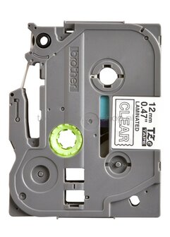 Brother TZE-135 wit op transparant breedte 12 mm