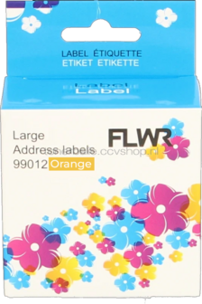 FLWR Dymo 99012 adreslabel 36 mm x 89 mm  oranje