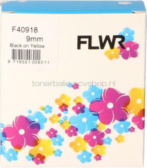 FLWR Dymo 40918 zwart op geel breedte 9 mm