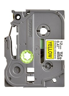 Brother TZE-S631 sterk klevend zwart op geel breedte 12 mm