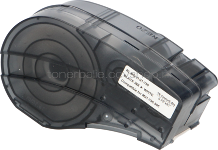 Huismerk Brady M21-750-595-WT zwart op wit breedte 19.1 mm