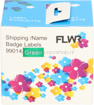 FLWR Dymo 99014 Adreslabel groot 101 mm x 54 mm  groen