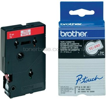 Brother TC-292 rood op wit breedte 9 mm