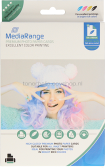 MediaRange Fotopapier Hoogglans | 13x18 | 220 gr/m&sup2; 50 vellen