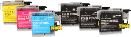 FLWR Brother LC980/1100 Megapack zwart en kleur