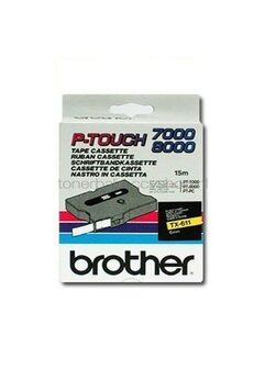 Brother TX-611 zwart op geel breedte 6 mm