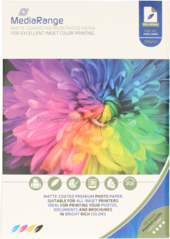 MediaRange Fotopapier Mat | A4 | 130 gr/m&sup2; 100 vellen