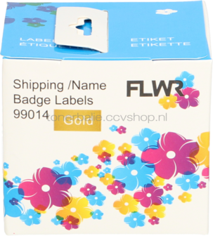 FLWR Dymo 99014 Adreslabel groot 101 mm x 54 mm  goud