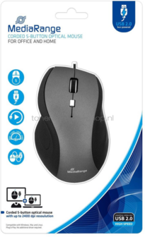 MediaRange MROS202 - Bedrade muis met 5 knoppen