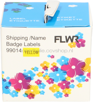 FLWR Dymo 99014 Adreslabel groot 101 mm x 54 mm  geel
