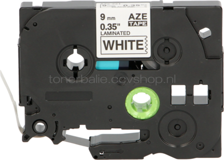FLWR Brother TZE-221 zwart op wit breedte 9 mm