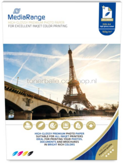 MediaRange Fotopapier Hoogglans | A4 | 160 gr/m&sup2; 100 stuks