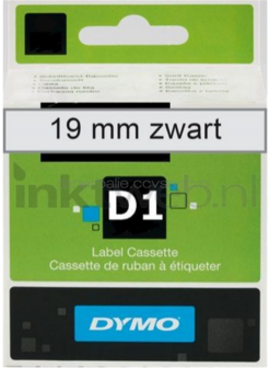 Dymo D1 zwart op transparant breedte 19 mm