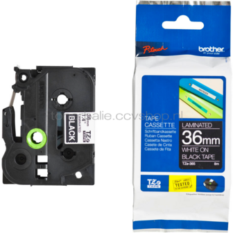 Brother TZE-S131 Extra Klevend Lettertape zwart op transparant breedte 12 mm