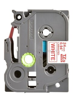 Brother TZE-252 rood op wit breedte 24 mm