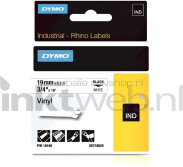 Dymo S0718620 zwart op wit breedte 19 mm