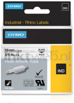 Dymo S0718330 zwart op wit breedte 18 mm