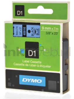 Dymo D1 zwart op blauw breedte 9 mm