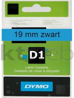 Dymo D1 zwart op blauw breedte 19 mm