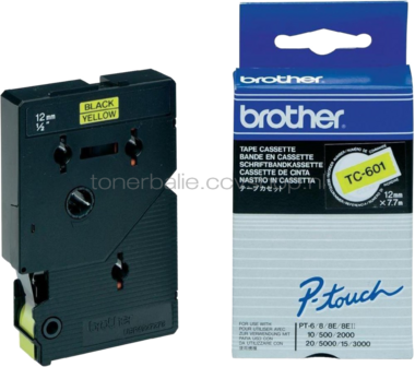 Brother TC-601 zwart op geel breedte 12 mm