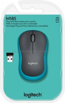 Logitech Muis M185 Wireless blauw