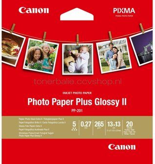 Canon PP-201 13 x 13 cm Photo Paper Plus Glans |  |  20 stuks
