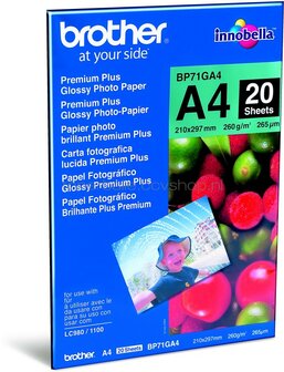 Brother BP71GA4 fotopapier Glans | A4 | 260 gr/m&sup2; 1 stuks
