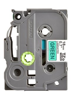 Brother TZE-741 zwart op groen breedte 18 mm
