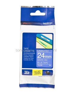 Brother TZE-555 wit op blauw breedte 24 mm